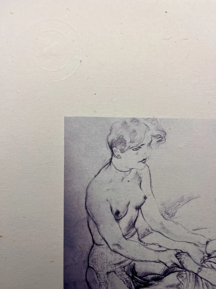 Erotic Kunstdruck einer Kohlezeichnung „Lesbian Love“ nach Ernst Gerhard ? LGBT  - Bild 2 von 2