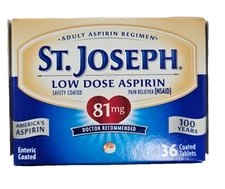 St. Joseph Aspirin Low Dose 81mg Enteric Coated 36 count __