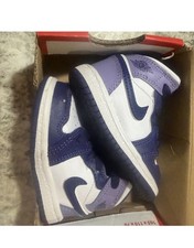 Nike Air Jordan high Top Baby Sneaker Purple White Leather US 4C