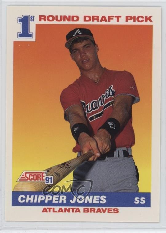 1991 Score 1st Round Pick Chipper Jones #671 HOF mx8