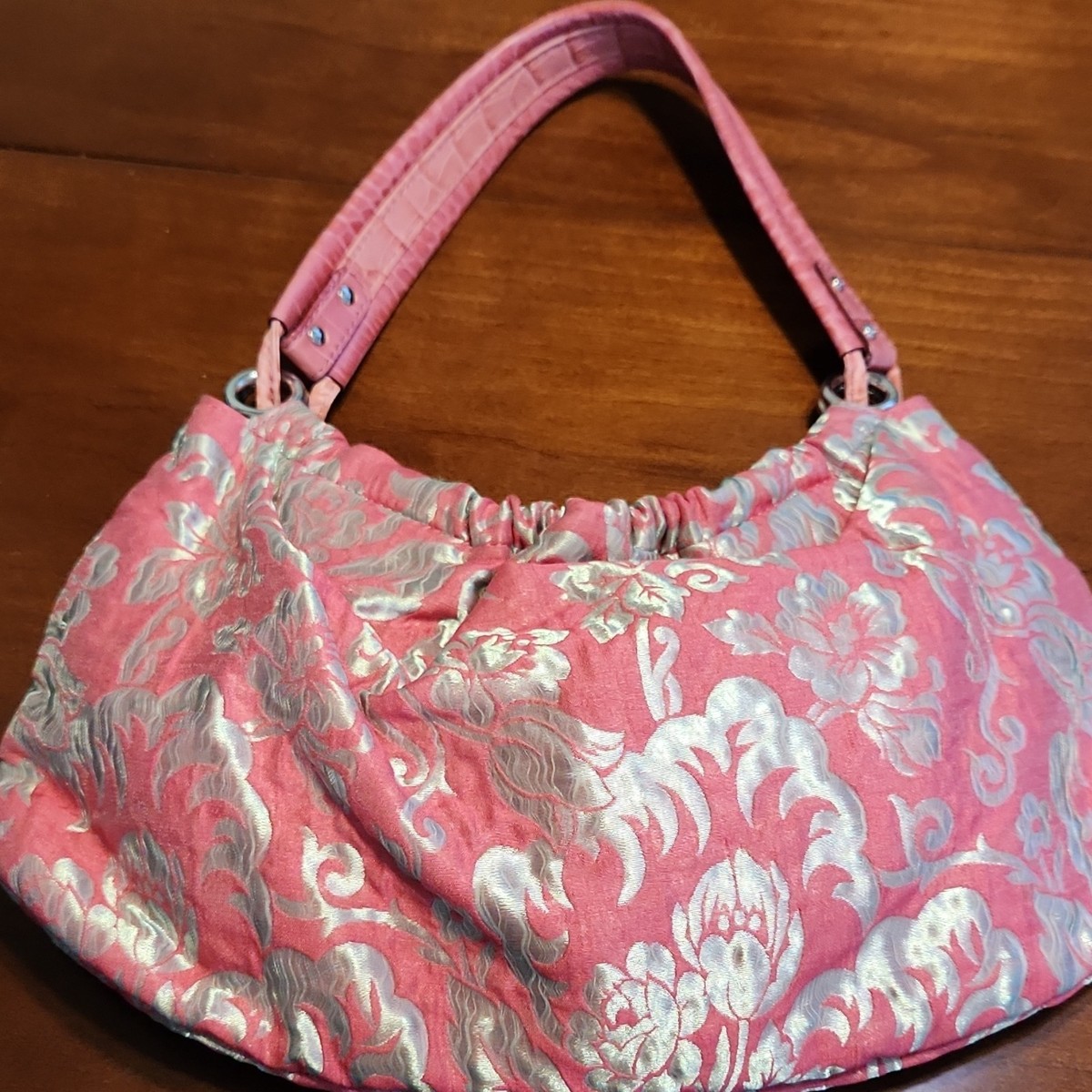 KATE SPADE Shoulder Bag Pink Silver Floral Quilted Medium  display picture 1