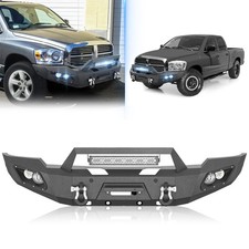 Front Bumper With 5 X Led Lights Sensor Holes For 2006-2008 Dodge Ram 1500