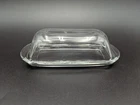 Anchor Hocking Presence Clear 1/4 Pound Covered Butter Dish 7.5" Vintage