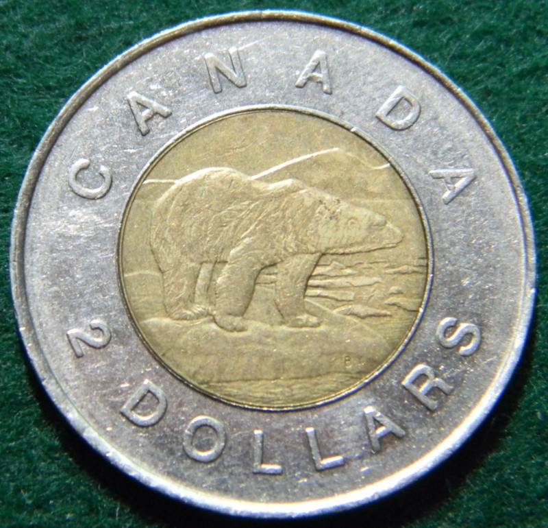 1996 CANADIAN $2 TOONIE TWO DOLLAR CANADA AC02
