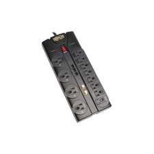 TRIPP LITE TLP1208SAT Surge Protector Outlet Strip,10-1/4" L 43MF56