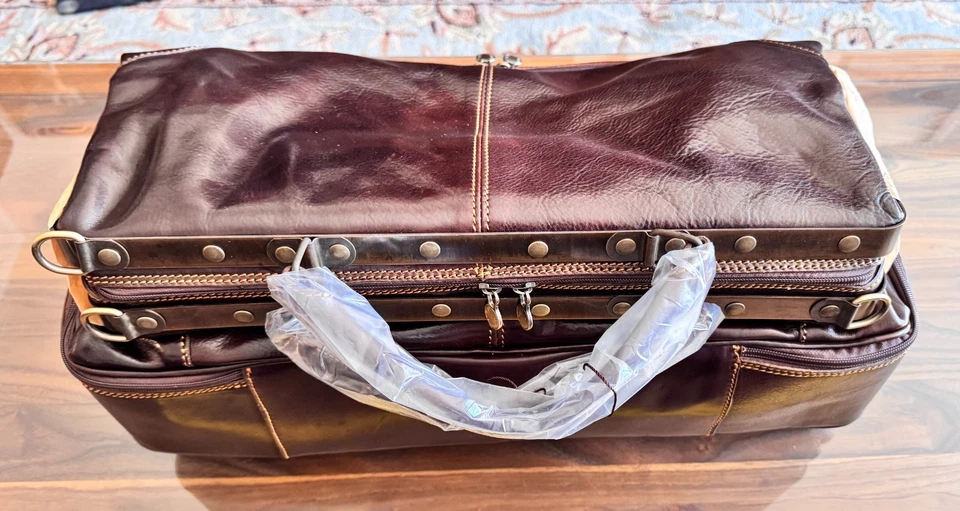 Duffle de couro italiano Persaman - NUNCA USADO! - Imagem 2 de 4