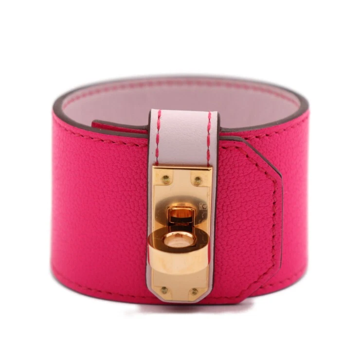 HERMÈS Bracciale HERMES Kelly Twist GM T2 Veau Swift Rose Pop Rosa Ottimo