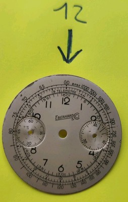 Eberhard Chronograph Extrafort Dial Diameter 35MM Dial 1940s 1950s 45 Min