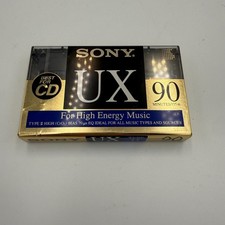 Sony UX 90 Blank Cassette Tape High Bias Type II 90 Minute Sealed Vintage Audio