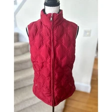 Eddie Bauer Quilted Red Down Fill Vest