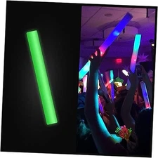 Foam Glow Sticks Bulk - 100 Red Foam Light Up Sticks and 100 Green Foam Sticks