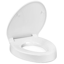 Elongated Raised Toilet 3" Heavy Duty for Seniors Heavy Duty Slow Close 18.5"