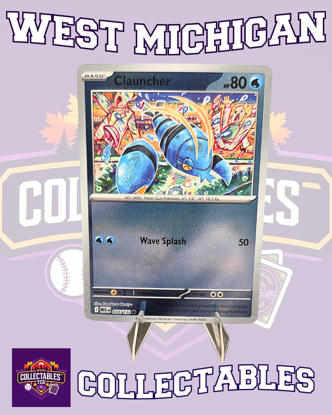 Clauncher 037/132 Me01: Mega Evolution Reverse Holo - Pokemon TCG NM