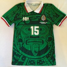 ABA Sport Mexico Luis Hernandez 15 Soccer 1998 World Cup S/S Jersey Small S