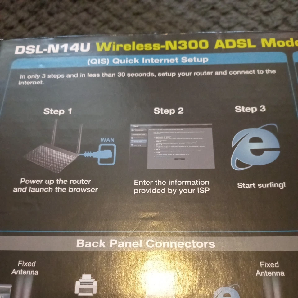 ADSL ASUS DSL N55U DUAL BAND N600 WI-FI  WIRELESS ADSL MODEM ROUTER 600 MB/S - Image 3 of 4