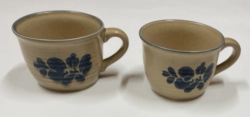 Pfaltzgraff Folk Art Stoneware Dinnerware Coffee Tea Cups Mugs No. 100, Set of 2
