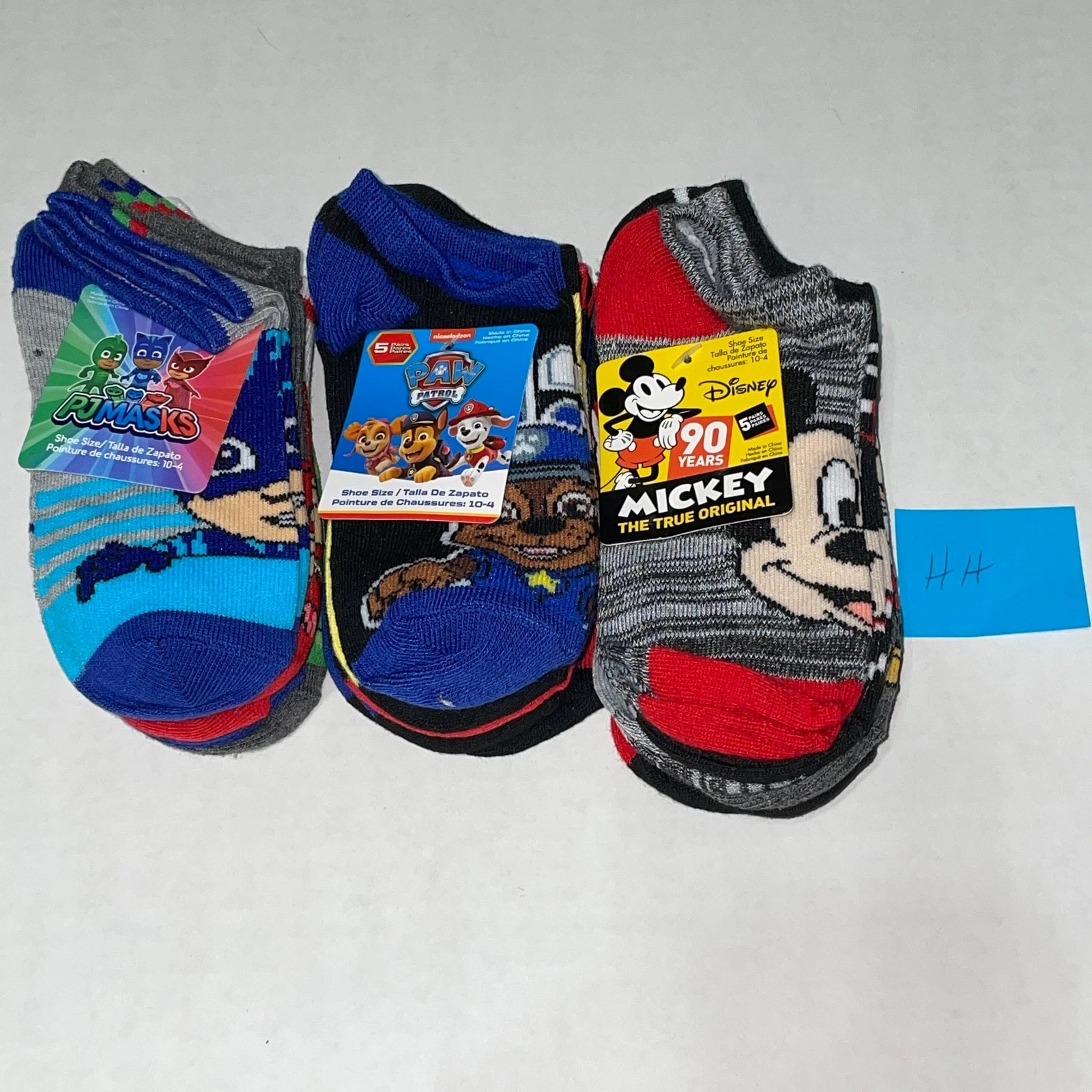 15 PAIRS TODDLER SOCKS DISNEY MICKEY PAW PATROL PJ MASKS SZ 10-4 NEW