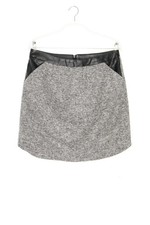 AMISU Rock Minirock Kunstleder Details D 40 Grau-Töne