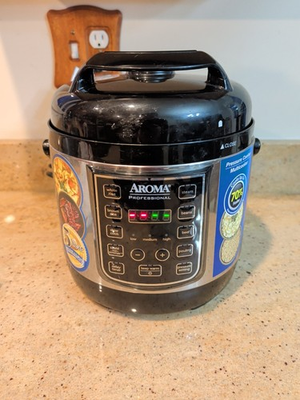 #ad Aroma Rice Poultry Bean Pressure Cooker Black Electric Handle Works APC 805SB $54.95