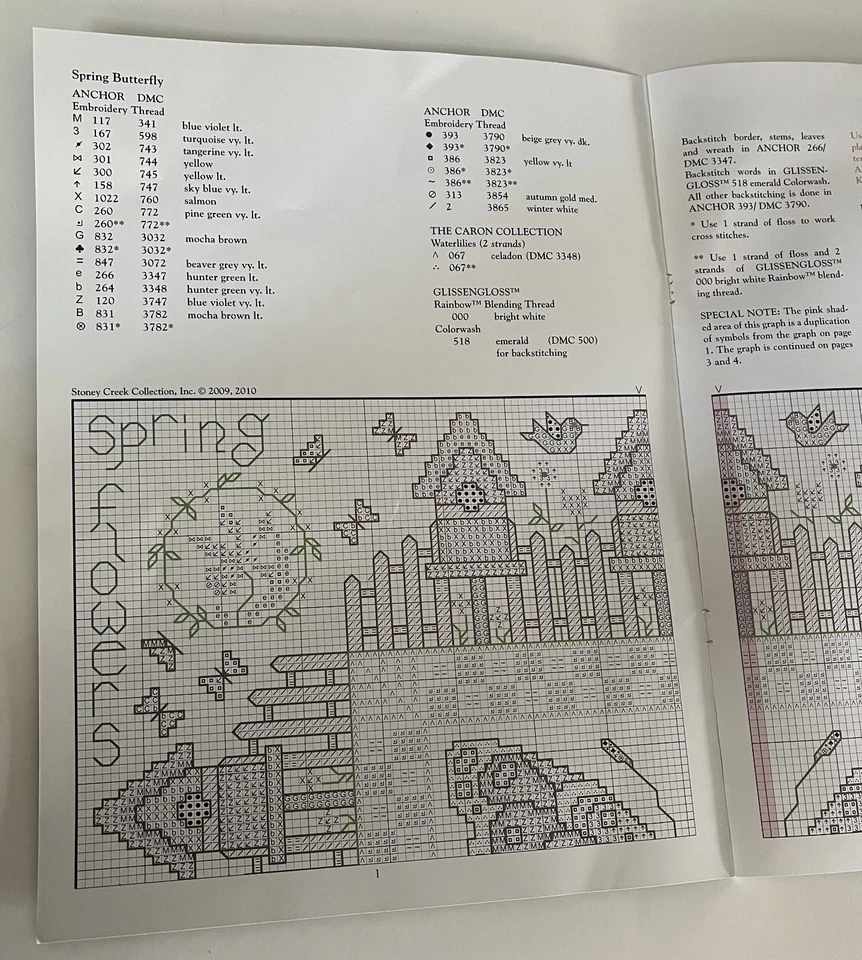 FREE SHIP! Stoney Creek Collection Leaflet 122 "Spring" Cross Stitch Pattern - Image 3 of 3