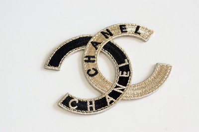 Chanel 10PCS Iron-On Patches Gold Black Embroidered Logo Handmade Badge
