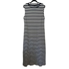 J. Crew Womens Knit Boatneck Midi Dress In Stripe Size XL Ribbed Preppy Nautical