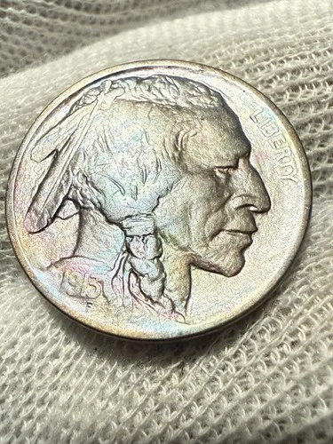 * 1913-D TYPE 1 * SUPERB+ GEM AU+ BUFFALO NICKEL* FROM ORIGINAL COLLECTION Toned