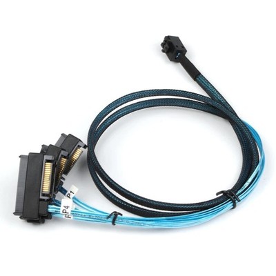 SAS Breakout Cable Mini SAS SFF-8643 to 4 SFF-8482 with Power Port 1 Meter