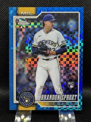 2026 Topps Chrome Brandon Sproat RC Blue X-Fractor /150 #59 - Milwaukee Brewers
