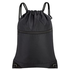 Drawstring Bags Backpack Sackpack Cinch Bags for Sports, Gym, Travel, Black