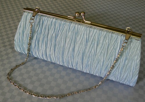 New Elegant Satin Pleated Bridal/Evening Clutch Handbag - Picture 13 of 19