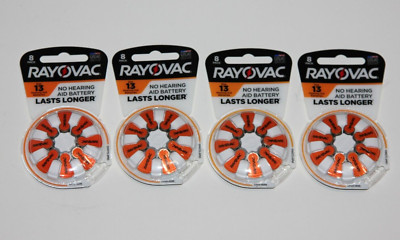 (32) RAYOVAC HEARING AID BATTERIES SIZE 13 USA 2/2025