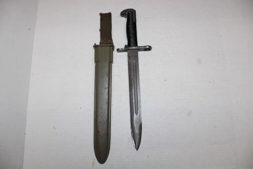 WW2 USGI Military M1 Garand Bayonet Springfield Rifle Knife with Scabbard S5B
