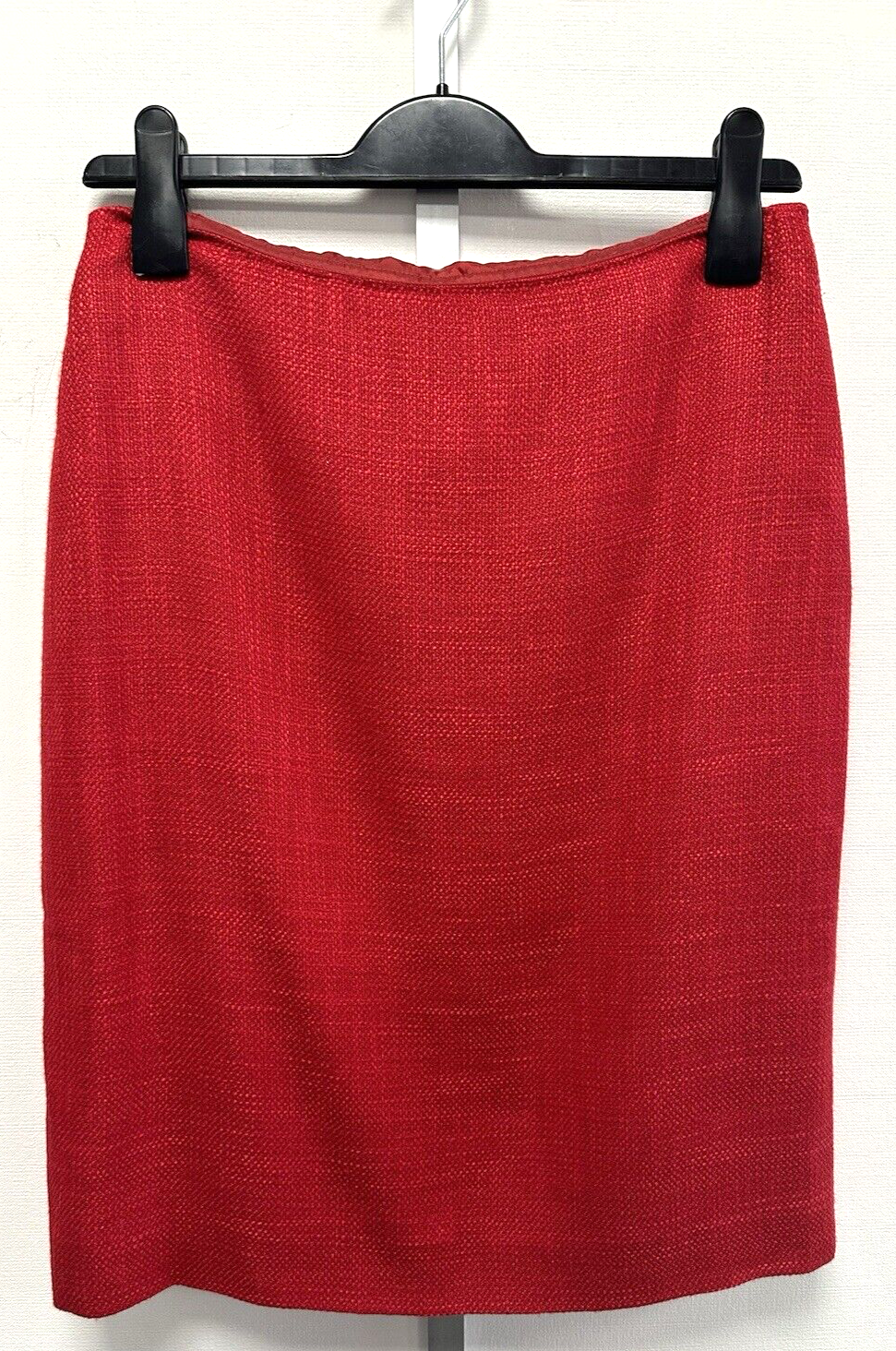 NEW! Precis UK12 red wool-blend lined straight skirt