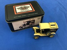 Harley Davidson 1913 Ford Model T Van Dime Bank Metal Replica w/ Case Die Cast