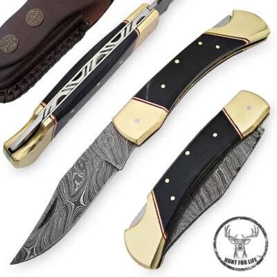 ARMORY REPLICAS Lockback Folding Knife 9" Steel Blade Black Pocket Knife for Hunting, Camping