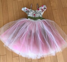 Kids Girls Jazz Ballet Dance Outfit Costume Sequins Mesh Dress Stage Dancewear