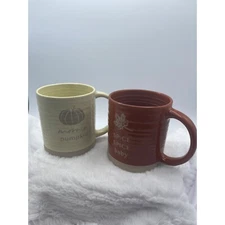 Place & Time Set of Two Fall Mugs Spice Spice Baby and Morning Pumpkin