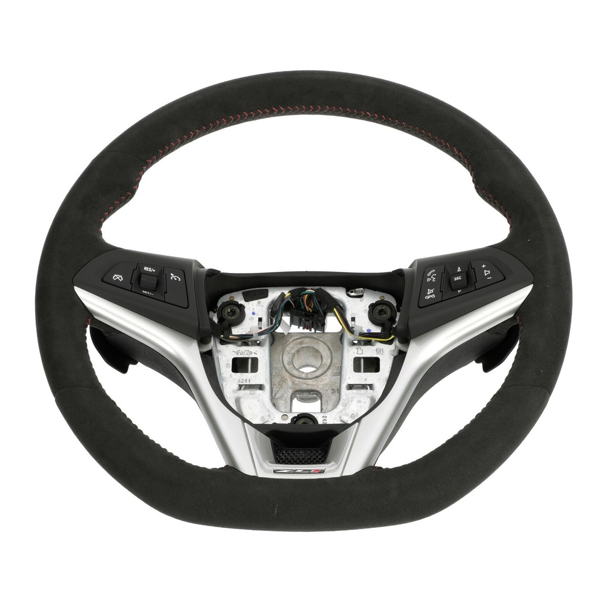 OEM GM Steering Wheel Black Suede Red Trim 2012-2015 Camaro