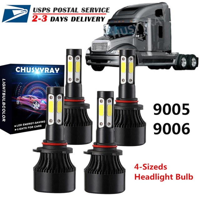 For Freightliner Columbia 20042015 4X LED Headlight Bulbs Kit 9005 9006 6000K eBay