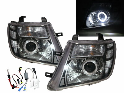 PATHFINDER R51 MK3 09-13 Guide LED Angel-Eye HID Headlight Black for NISSAN LHD