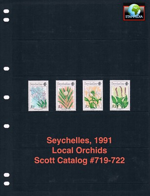 1/3 off $16.85 Scott Value - 1991 SEYCHELLES Orchids, Indian Ocean CV MNH NH UMM