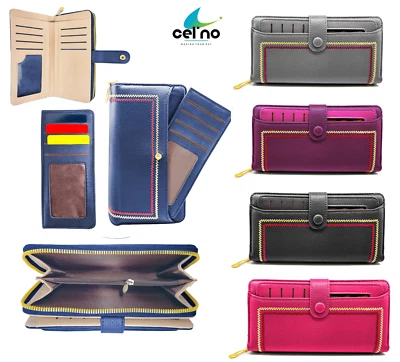 CELINO Ladies Large Capacity PU Leather Wallet Long Purse Phone Card Holder Case Clutch