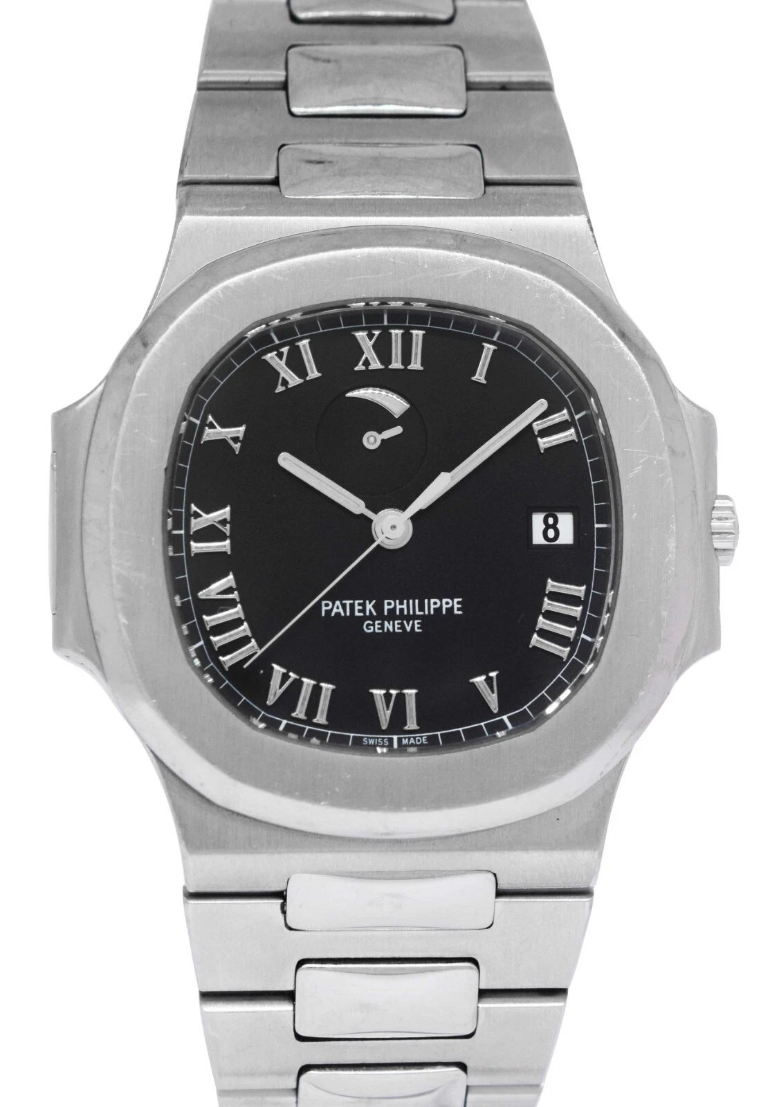Patek Philippe — Patek Philippe Nautilus Jumbo Steel Black Power Reserve 42mm Watch B/P 3710/1A