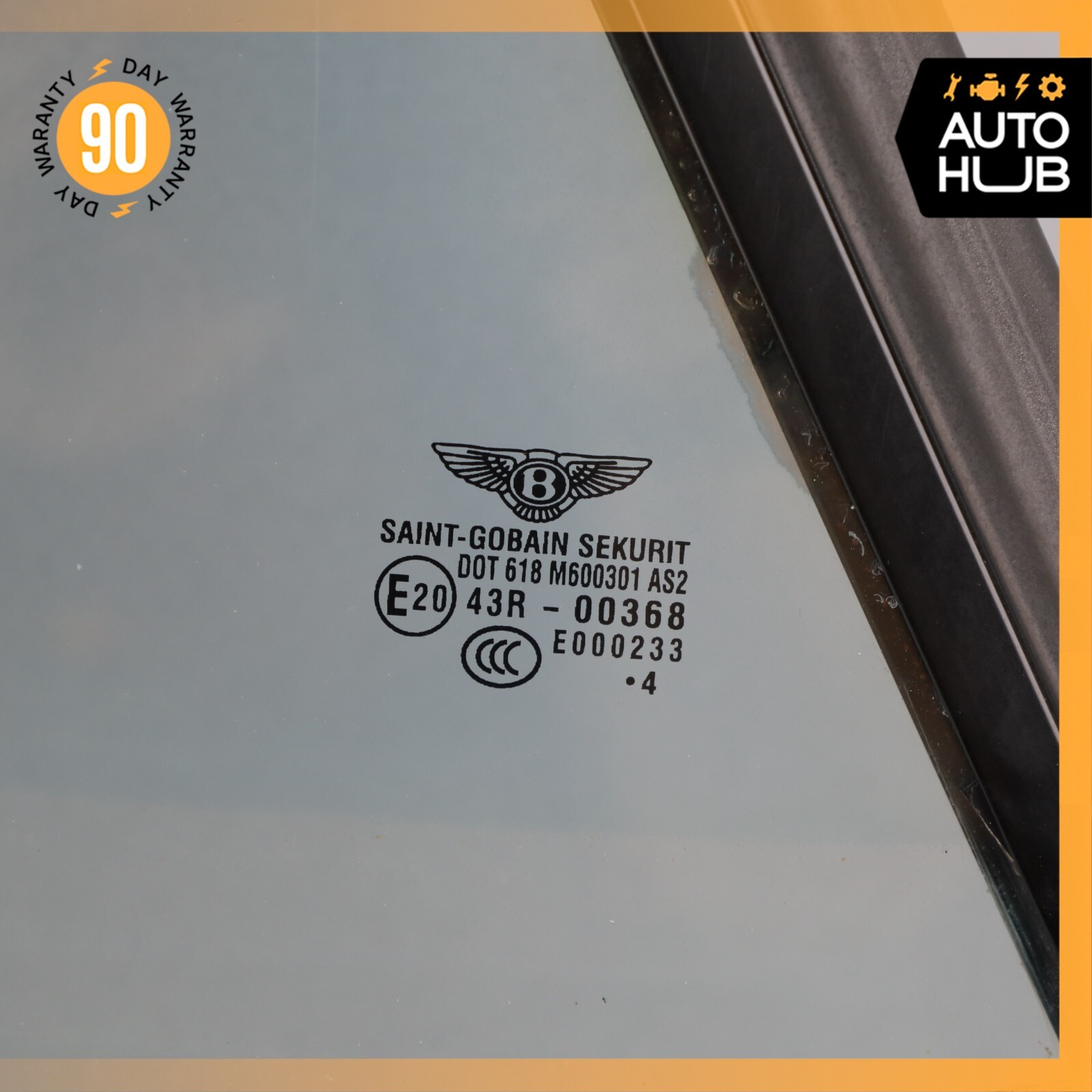 03-10 Bentley Continental GT Coupe Rear Right Side Quarter Window Glass OEM 81k