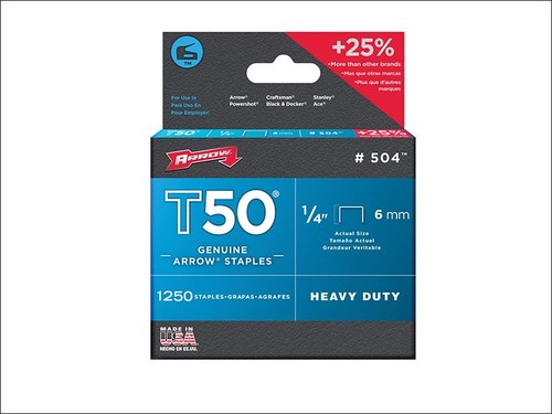 Arrow T50 Staples 6mm 1/4in ARRT5014P Box 5000 - Picture 3 of 3