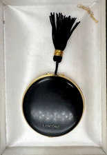 LANCOME TRUE FRENCH ART DECO BLACK & GOLD FABULOUS CASE VINTAGE POWDER COMPACT