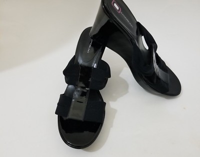 New Without Box Bandolino Black Open Toe Wedge Women's Shoes Size 9.5M