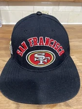 Pro Standard San Francisco 49ers Niners Stacked Logo Wordmark Snapback Hat Black