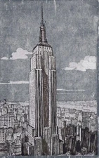 Empire State Building on Fifth Avenue in New York City Linen Vintage Post Card